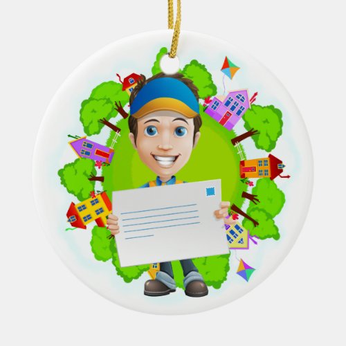 Mail Carrier  Delivery Person _ SRF Ceramic Ornament
