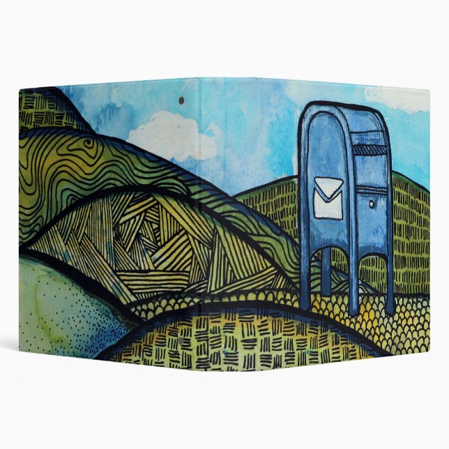 Mail Carrier Drop Box Postal Service Art           3 Ring Binder (Background)