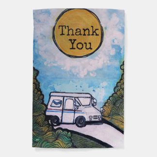 Mail Carrier Drop Box Postal Service Art           Garden Flag