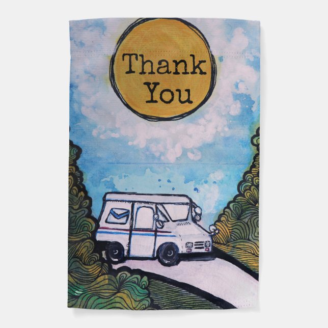 Mail Carrier Drop Box Postal Service Art           Garden Flag (Front)