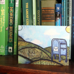 Mail Carrier Drop Box Postal Service Art Holiday Postcard