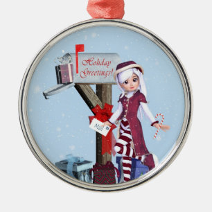 Mail Carrier Elf Mailbox and Gifts Ornament