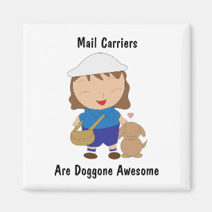 Mail Carrier Female Awesome Personalize Magnet