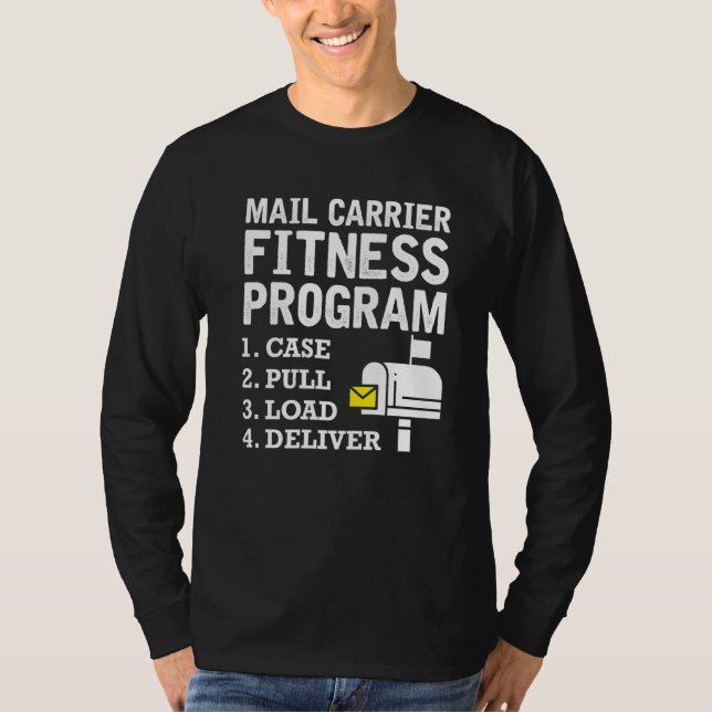 Mail Carrier Fitness Program Cute Postal Worker Co T-Shirt (Front)