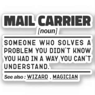 Mail Carrier Noun Bicycle Messenger Cool Worker Sticker