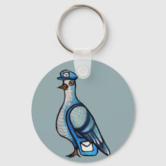 Mail Carrier Pigeon Postal Humor                   Keychain