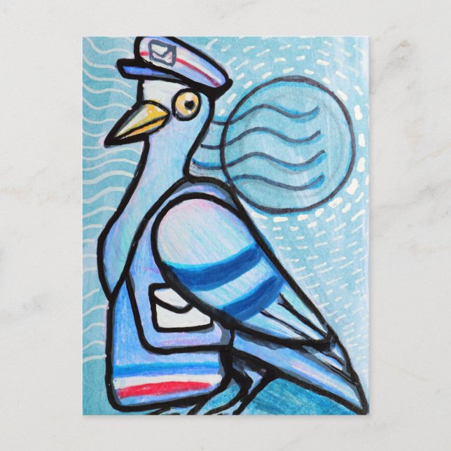 Mail Carrier Pigeon Postal Humor                   Postcard (Front)