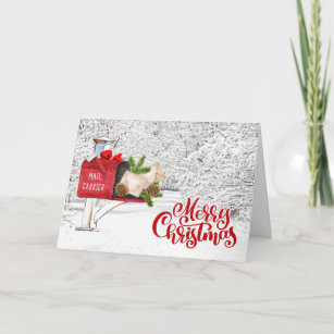 Delivery Man Merry Christmas Greeting Card Christmas Card for Mail Carrier  