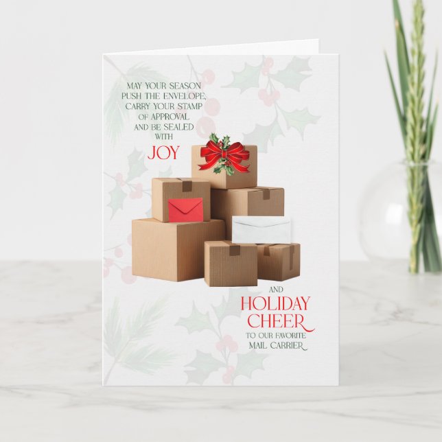 Mail Carrier Sealed wtih Joy and Holiday Cheer Card (Front)