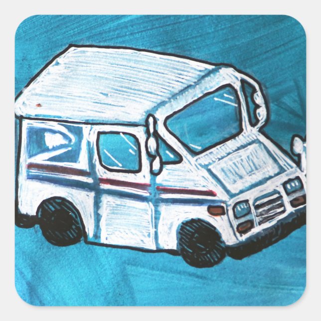 Mail Carrier Vehicle                               Square Sticker (Front)