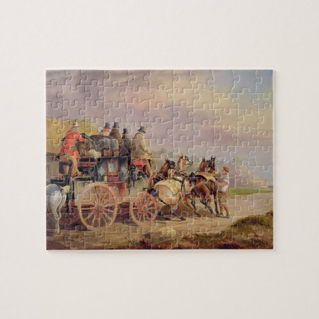 Mail Coaches on the Road: The 'Quicksilver' Devonp Jigsaw Puzzle (Horizontal)