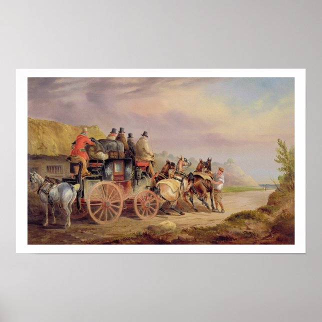 Mail Coaches on the Road: The 'Quicksilver' Devonp Poster (Front)