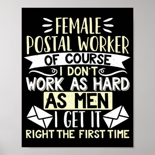 Mail Lady Carrier Female Postal Worker Poster
