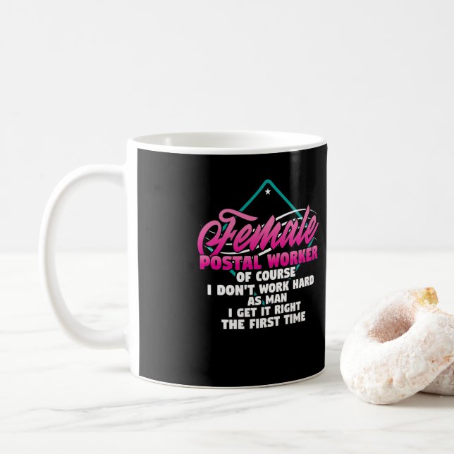 Mail Lady Carrier Female Postal Worker Work As Coffee Mug (With Donut)