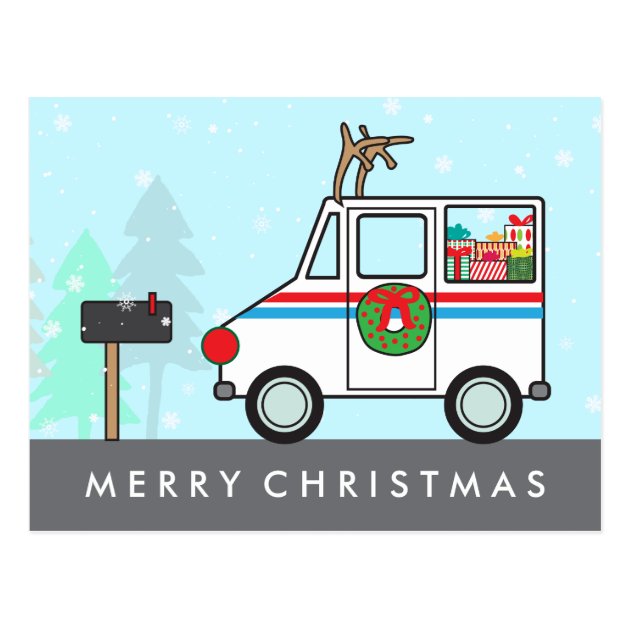 Mail Man Or Lady Christmas Holiday Thank You Postcard