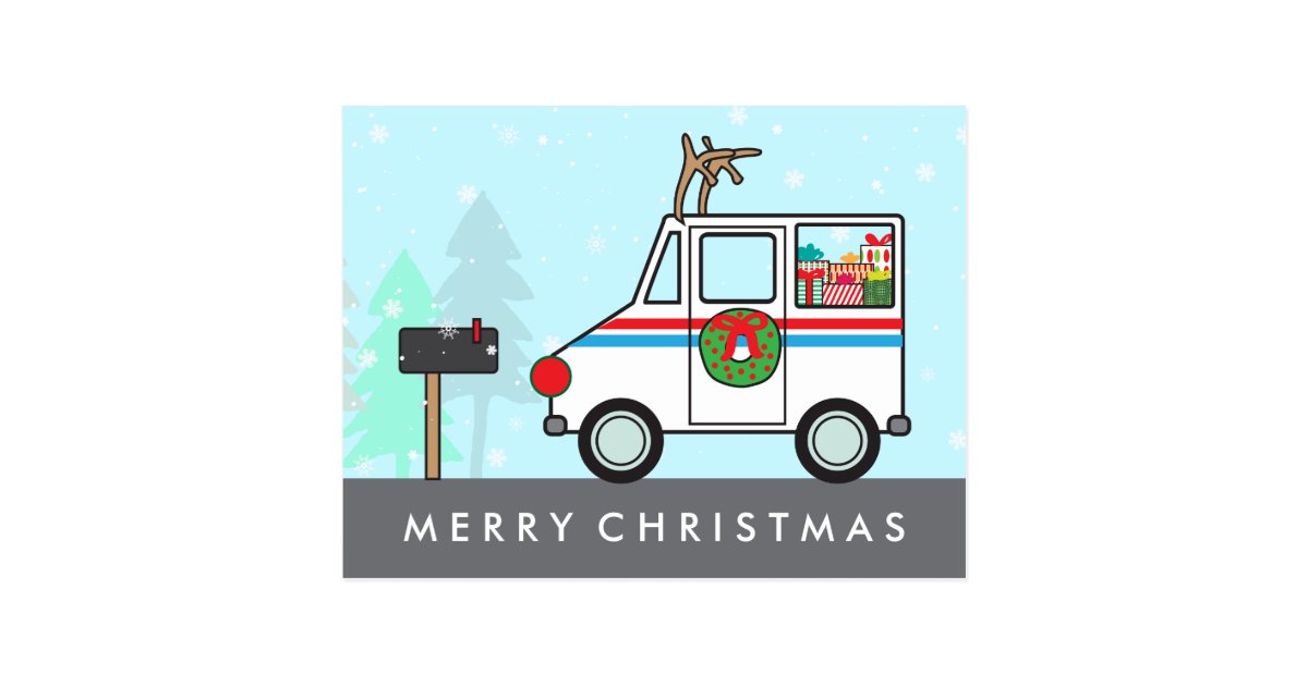 Mail Man or Lady Christmas Holiday Thank You Postcard  Zazzle