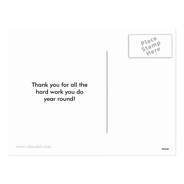 Mail Man Or Lady Christmas Holiday Thank You Postcard