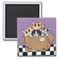 Mail Order Kittens in a Box Painting Magnet