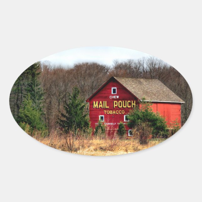Mail Pouch Barn Oval Sticker (Front)