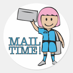 Mail Time Classic Round Sticker