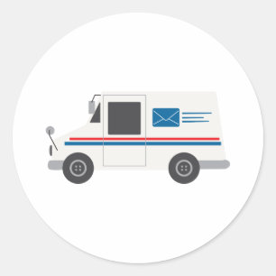 Mail Truck Classic Round Sticker