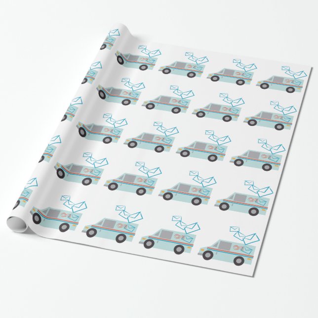 Mail Truck Wrapping Paper (Unrolled)