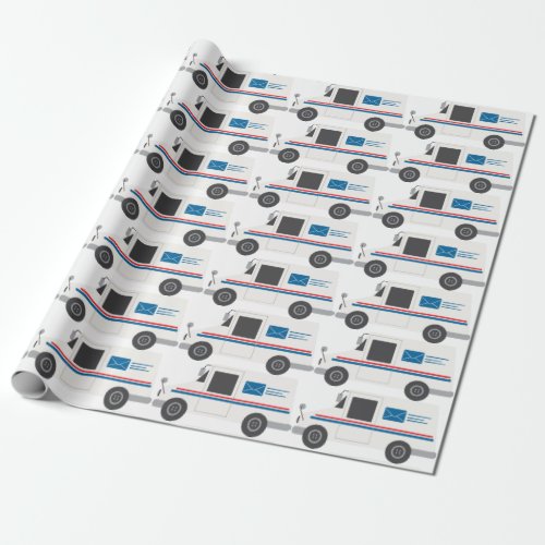 Mail Truck Wrapping Paper