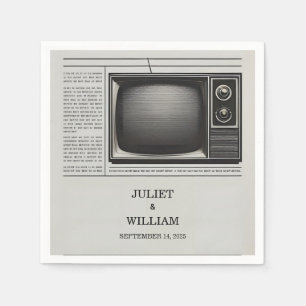 Mail Vintage Pays Old Retro Newspaper Wedding Napkins