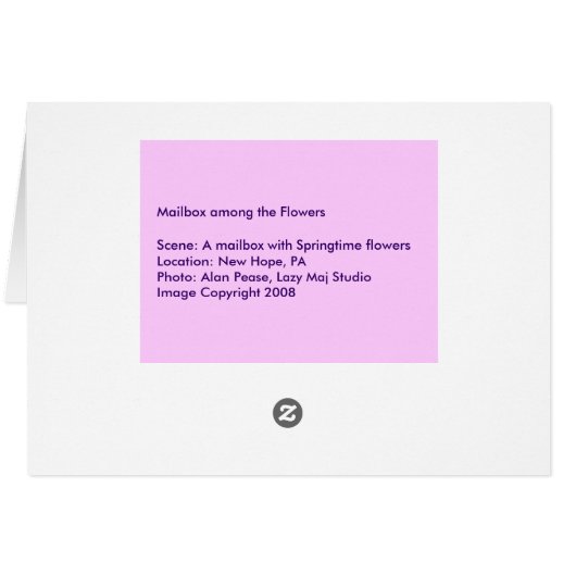 Mailbox among the Flowers--Card (Back Horizontal)