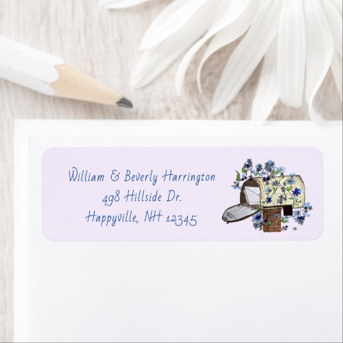 Mailbox Art Skinny Lavender Address Label