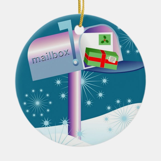 Mailbox Ceramic Ornament (Front)