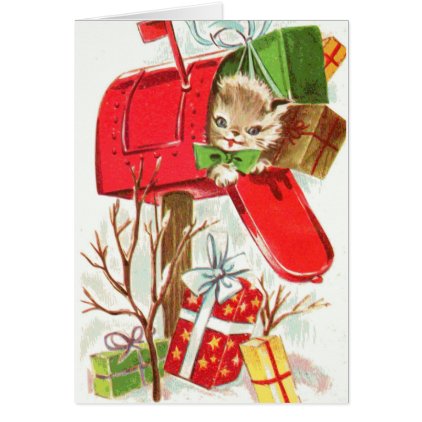 Mailbox Christmas Kitty Card