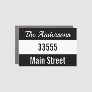 Mailbox Decal Black and White Name & House Number