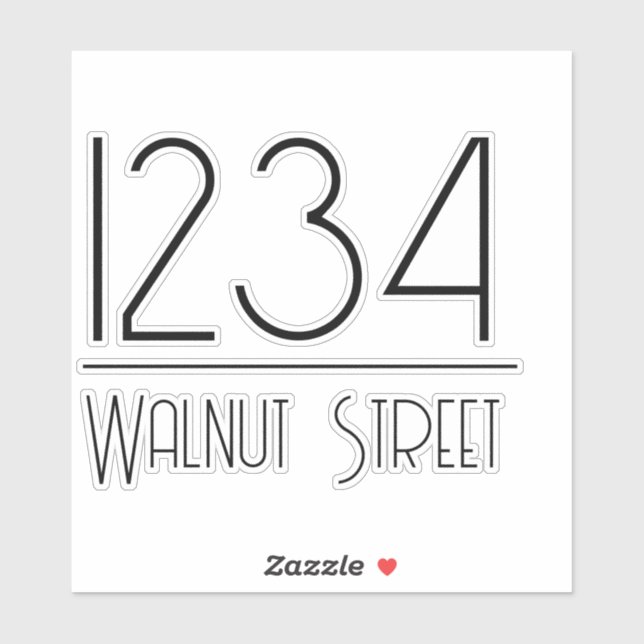 Mailbox Decal Black House Number Street Name (Sheet)