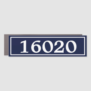 Mailbox Decal Dark Blue and White House Number