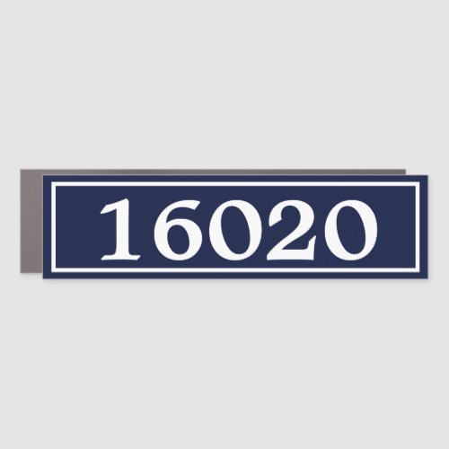 Mailbox Decal Dark Blue and White House Number