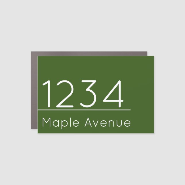 Mailbox Decal Green White House Number Street Name (Front)