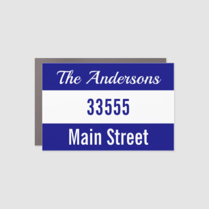 Mailbox Decal Navy Blue White Name & House Number