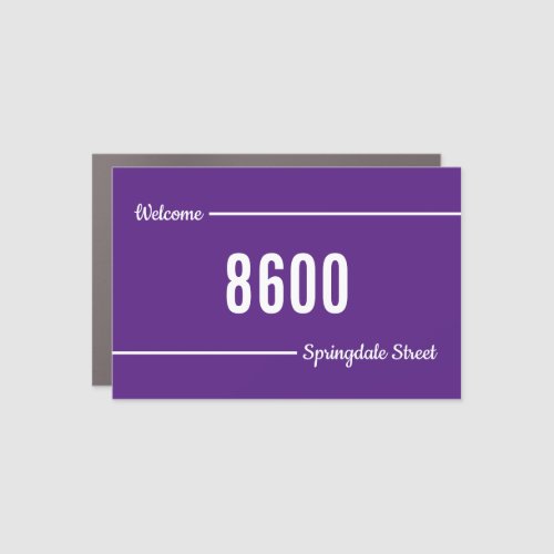Mailbox Decal Purple  White NameStreet Address