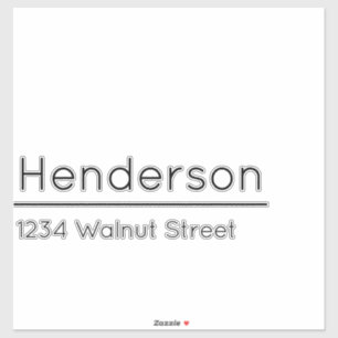 Mailbox Decal White and Black Name  Street Address