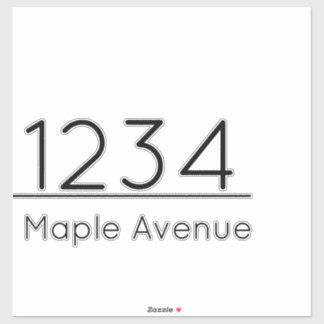 Mailbox Decal White Black House Number Street Name
