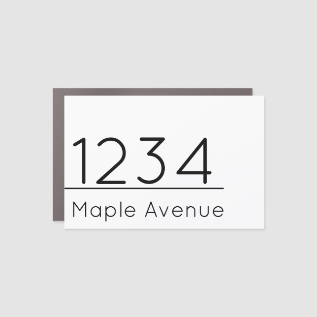 Mailbox Decal White Black House Number Street Name (Front)