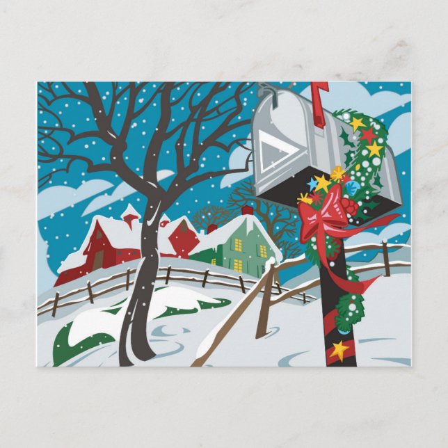 Mailbox, farmhouse postcard (Front)