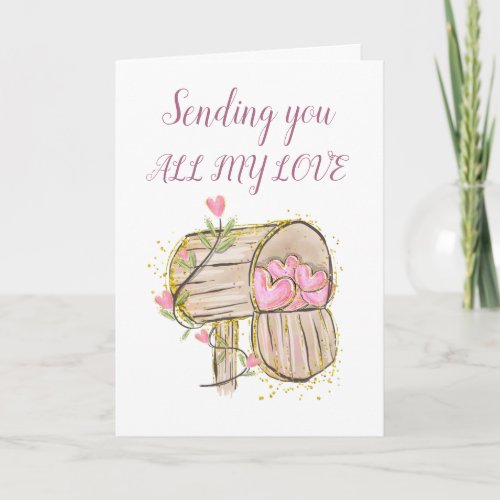 mailbox hearts cute Valentines Day Card
