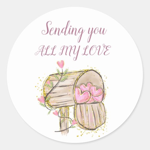 mailbox hearts cute Valentines Day envelope seal