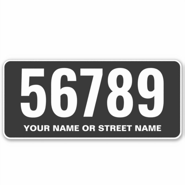Mailbox house number and street name custom vinyl sticker (Front)