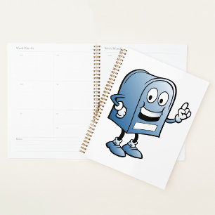 Mailbox Mascot Happy Blue Postal Character Planner