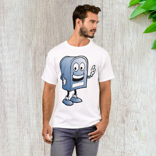 Mailbox Mascot Happy Blue Postal Character  T-Shirt