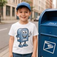 Mailbox Mascot Happy Blue Postal Character