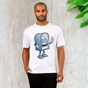 Mailbox Mascot Happy Blue Postal Character  T-Shirt